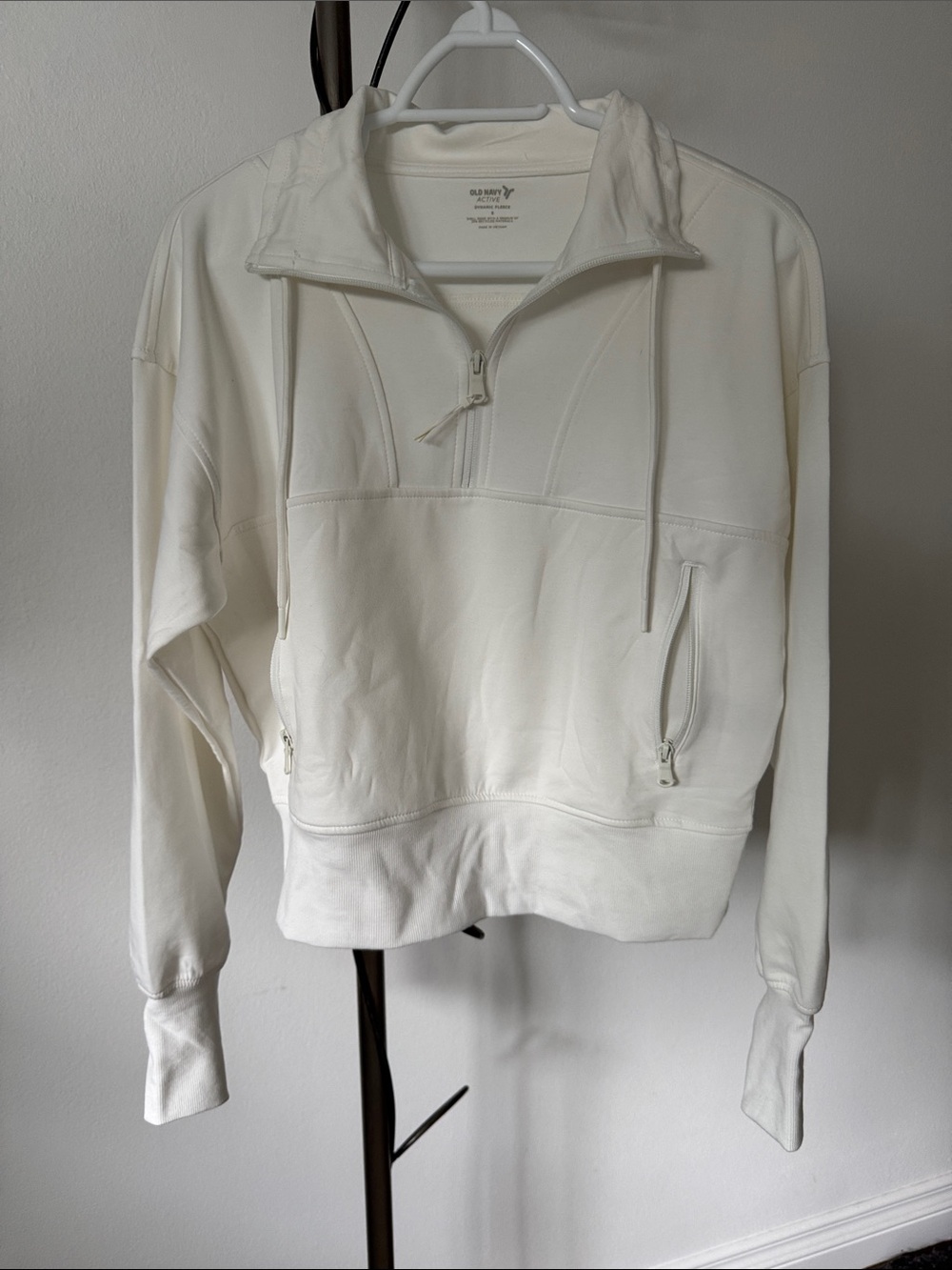 Old Navy Cream Quarter-Zip Pullover Hoodie